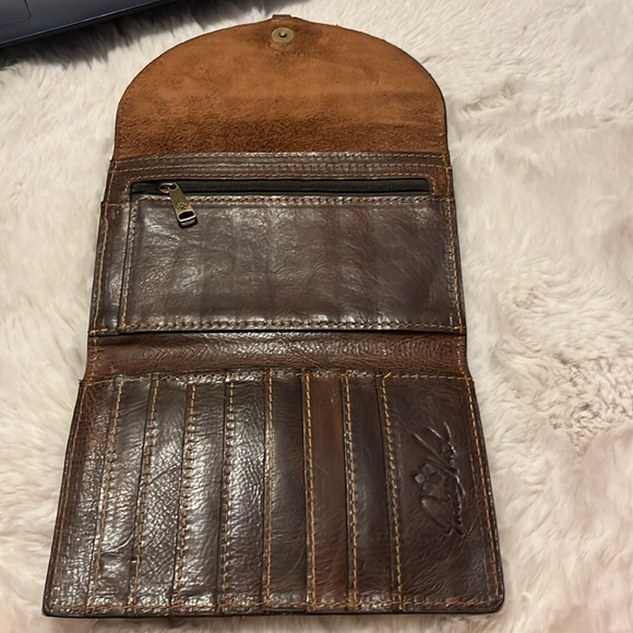 Patricia Nash Brown Leather Wallet with Embossed Design - Picture 8 of 9